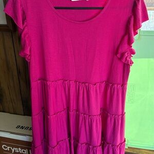 Pink Ruffled Woman’s Dress by Sew in Love. Size M.
